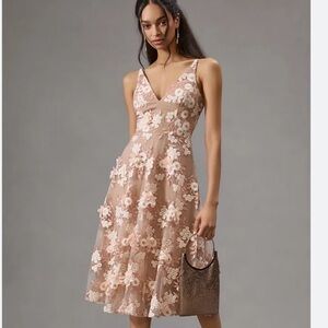 NWT Dress The Population Elisa Floral Appliqué Dress